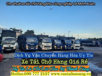 Cho thuê xe tải chở hàng kcn Lê Minh Xuân